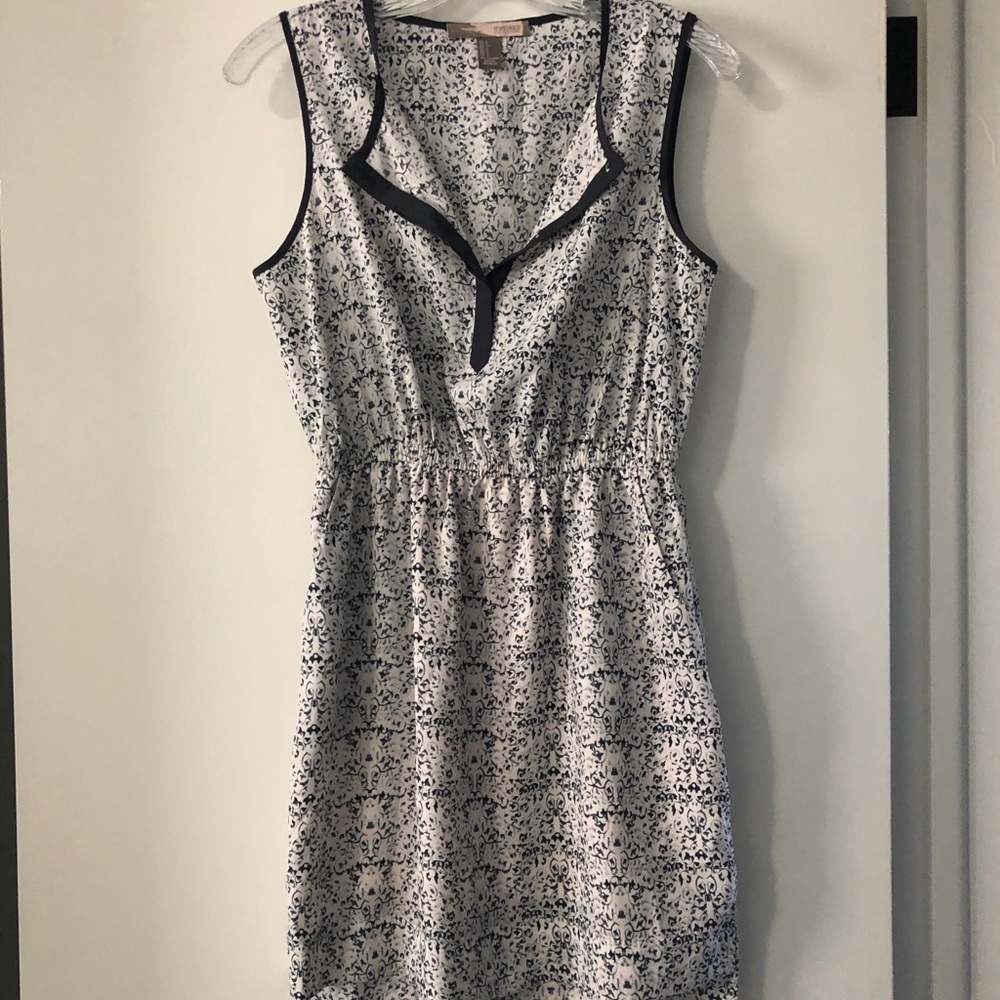 Forever 21 Navy/White Patterned Midi Dress